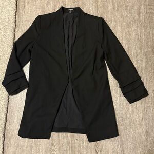 Express black open front long blazer size XS